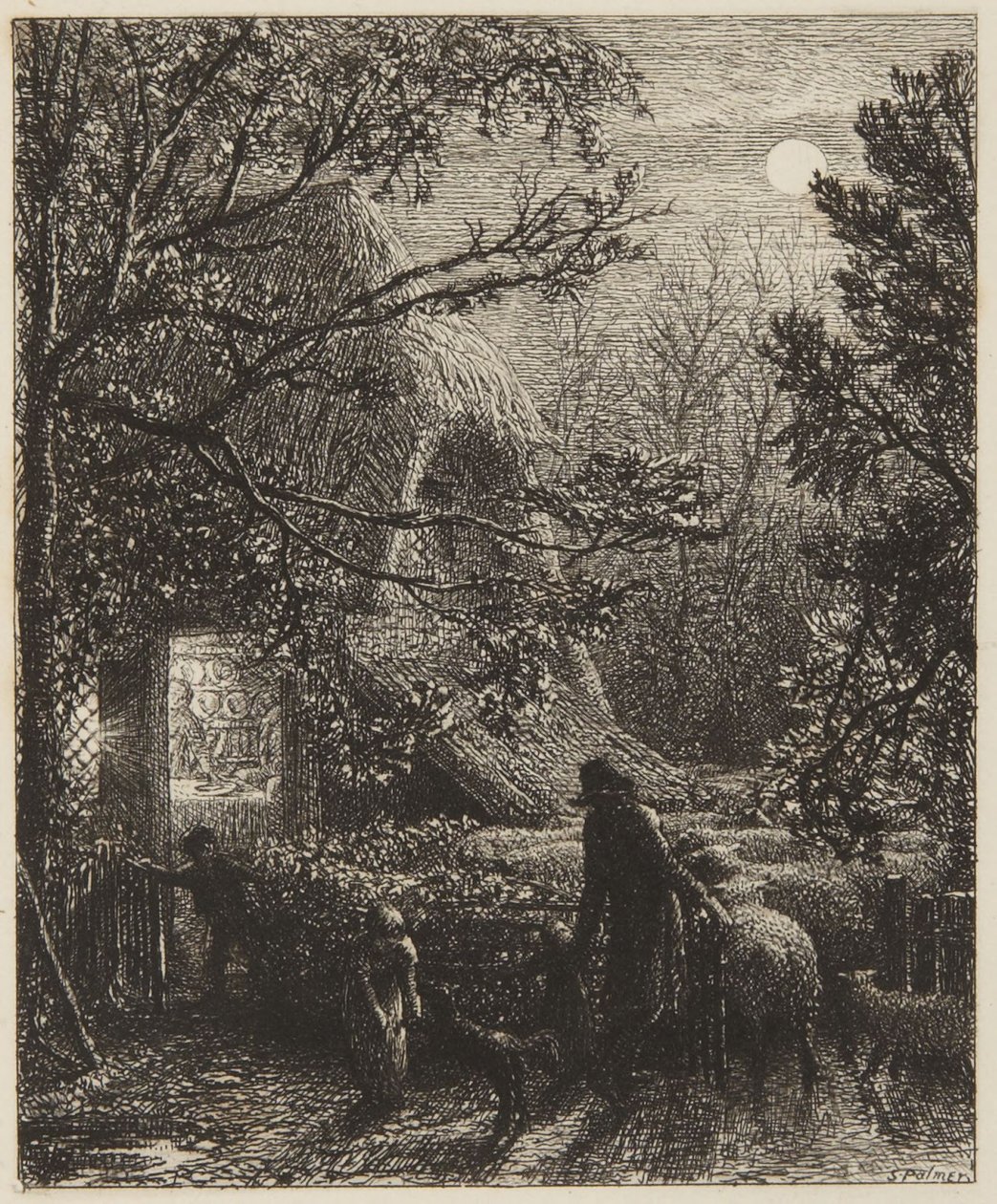 Vánoce aneb zahánění poslední ovce do ohrady od Samuel Palmer