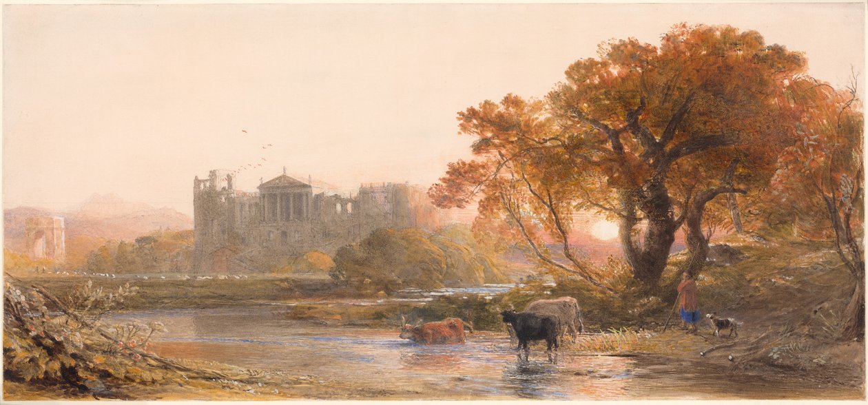 Večer v Itálii — Opuštěná vila od Samuel Palmer