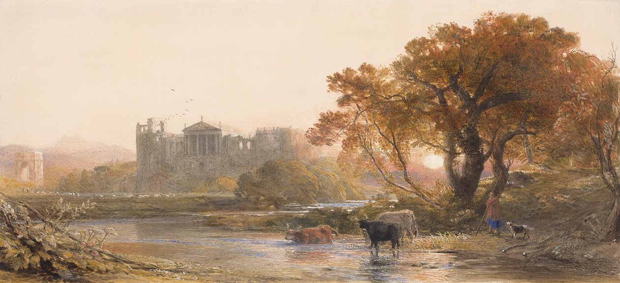 Večer v Itálii, opuštěná vila, 1845 od Samuel Palmer