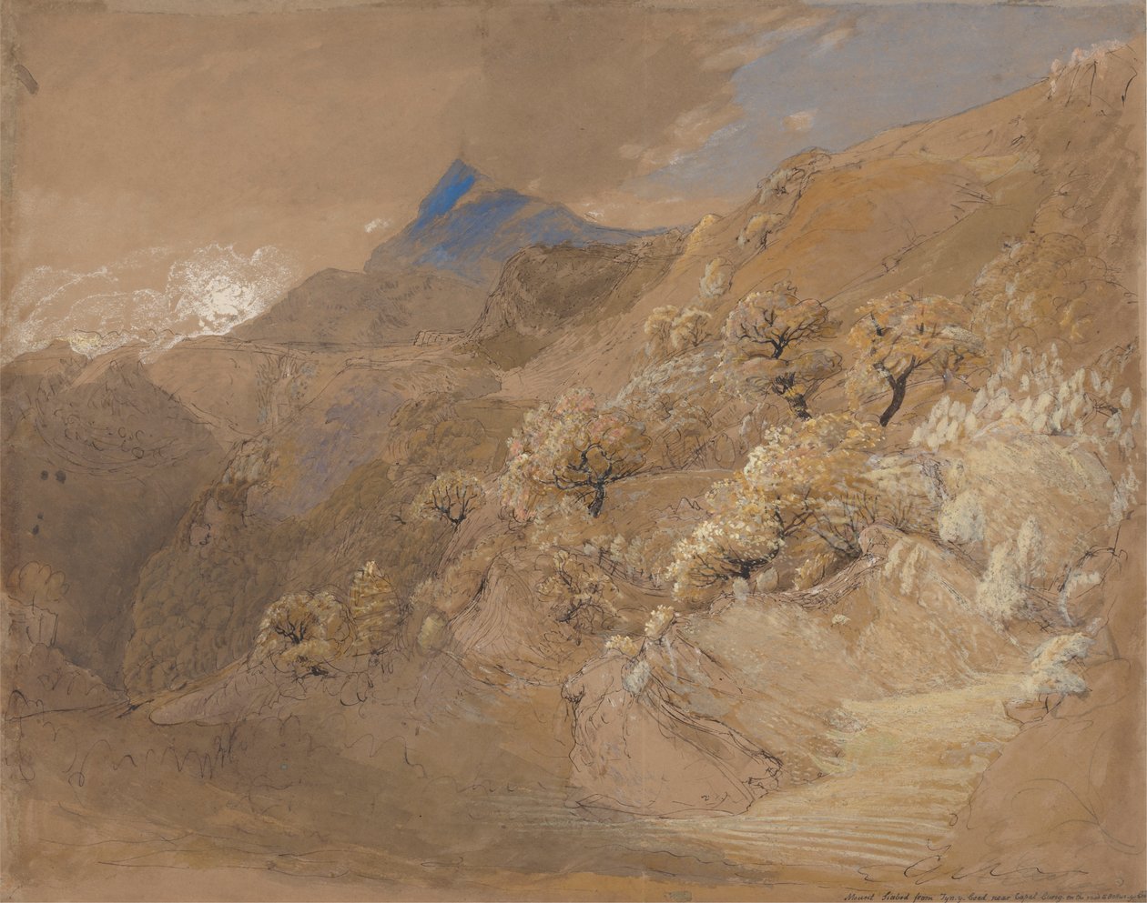 Mount Siabod z Tyn-y-Coed poblíž Capel Curig od Samuel Palmer
