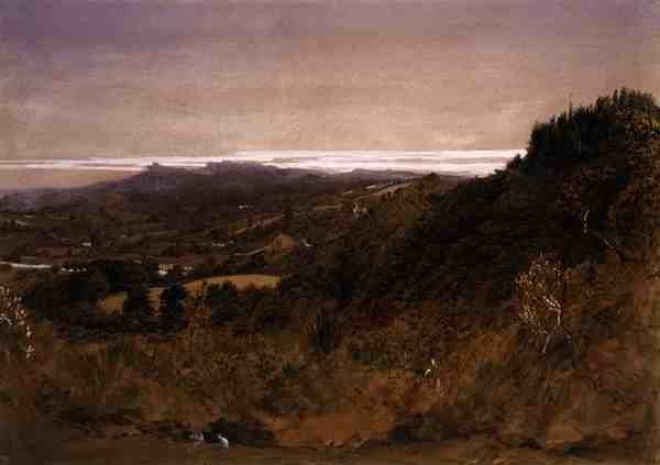 Near Underriver, Sevenoaks, Kent (akvarel na papíře) od Samuel Palmer