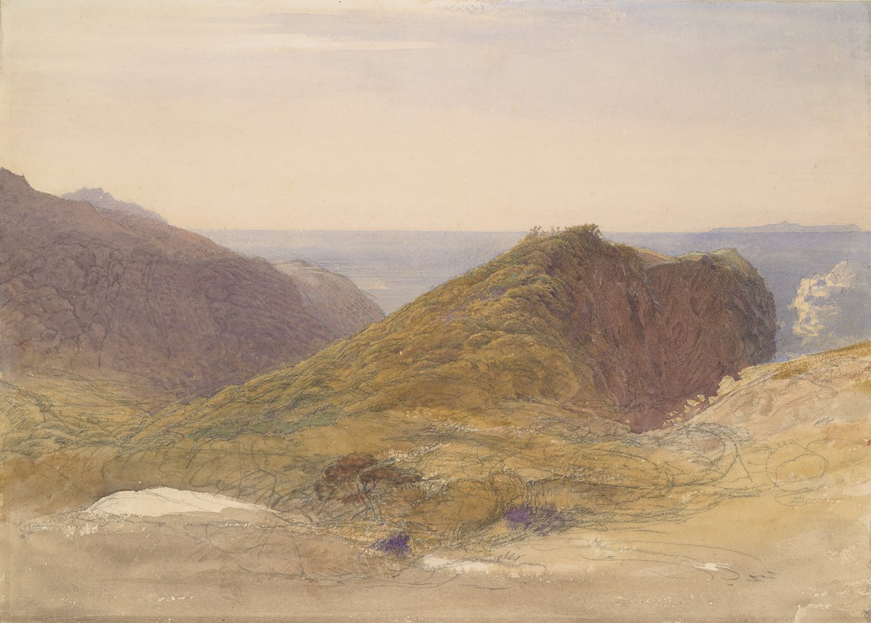 Na severním pobřeží Devonu, Lundy Island v dálce, ca. 1835. od Samuel Palmer
