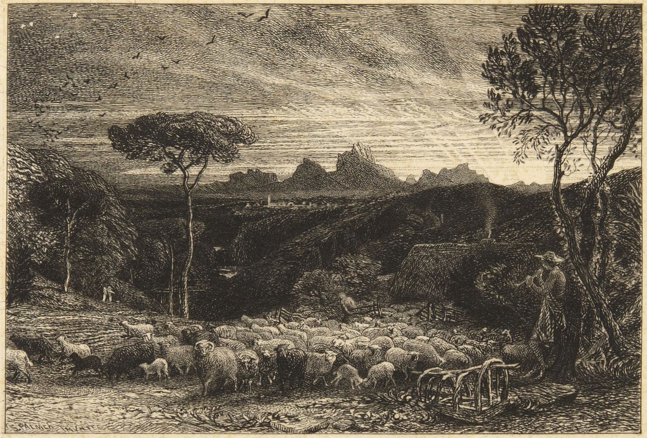 „Otevírání ohrady“ nebo „Časné ráno“ od Samuel Palmer