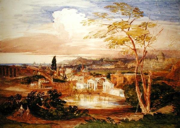 Řím ze zahrad Borghese od Samuel Palmer