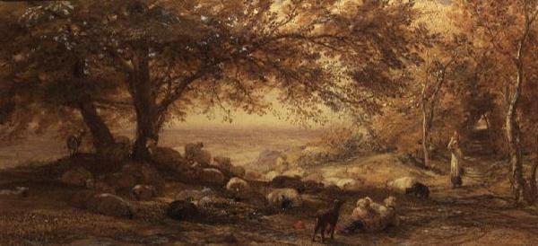 Shady Quiet (akvarel) od Samuel Palmer