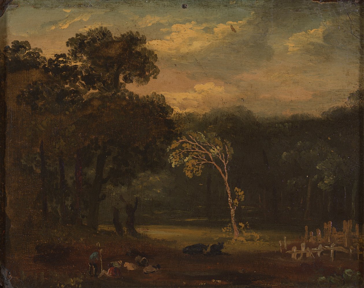 Skica z přírody v parku Sion od Samuel Palmer