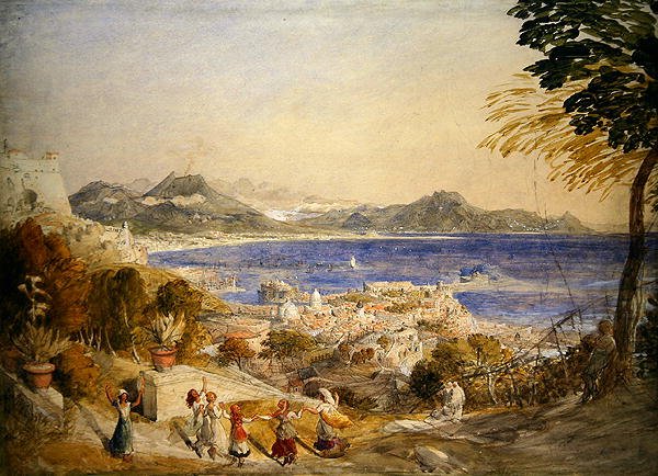 Neapolský záliv (akvarel na papíře) od Samuel Palmer