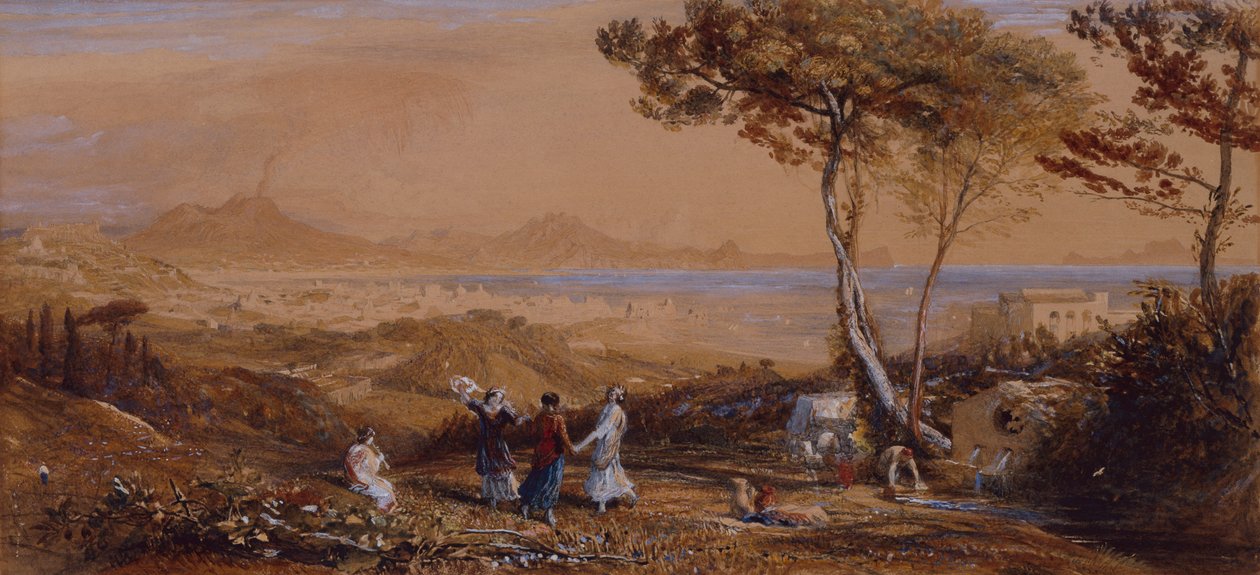 Neapolský záliv (akvarel na papíře) od Samuel Palmer
