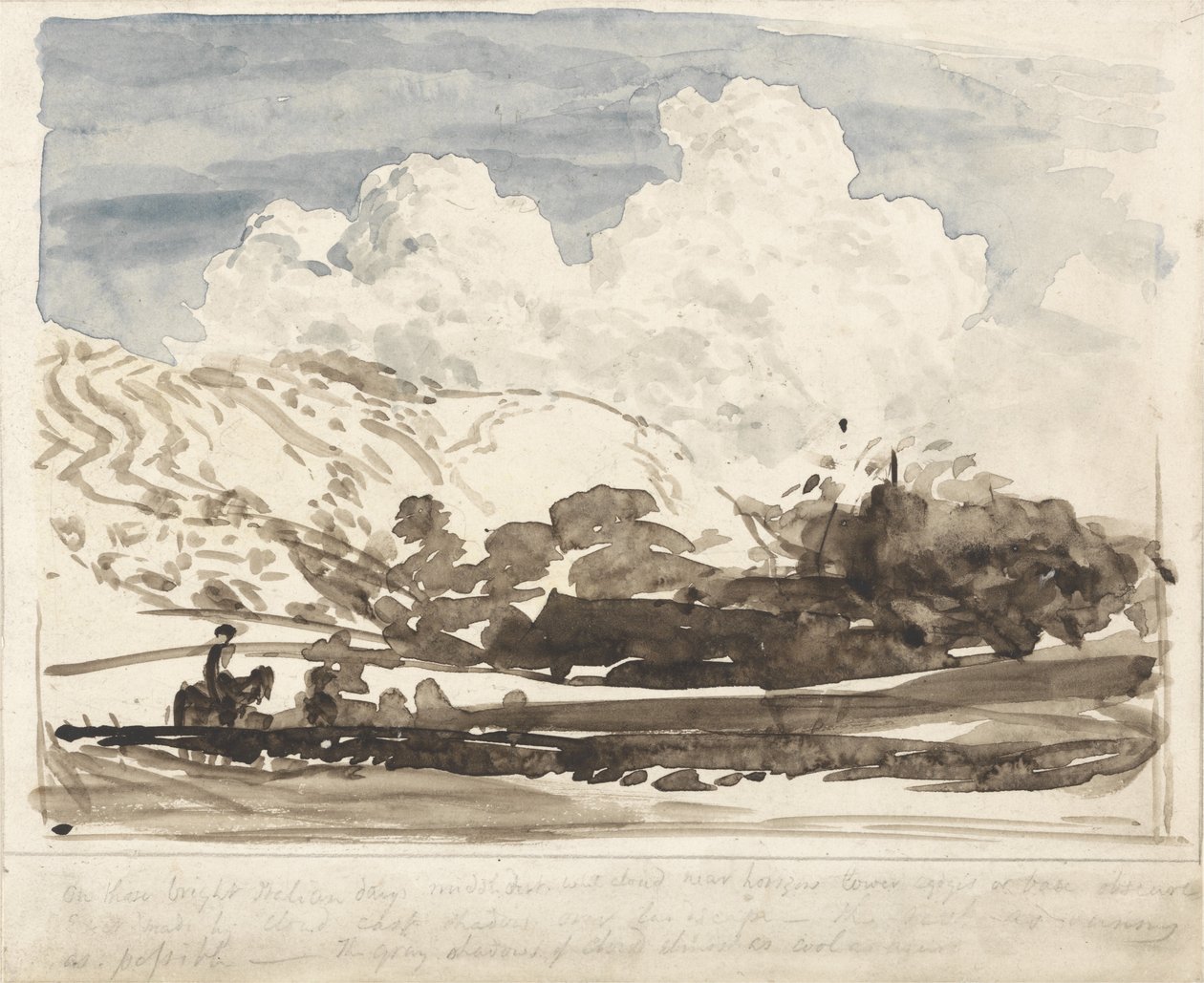 Jasný mrak (w/c na papíře) od Samuel Palmer