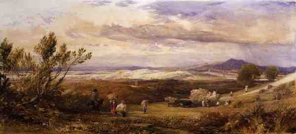 Kukuřičné pole, zamračené ráno (akvarel) od Samuel Palmer