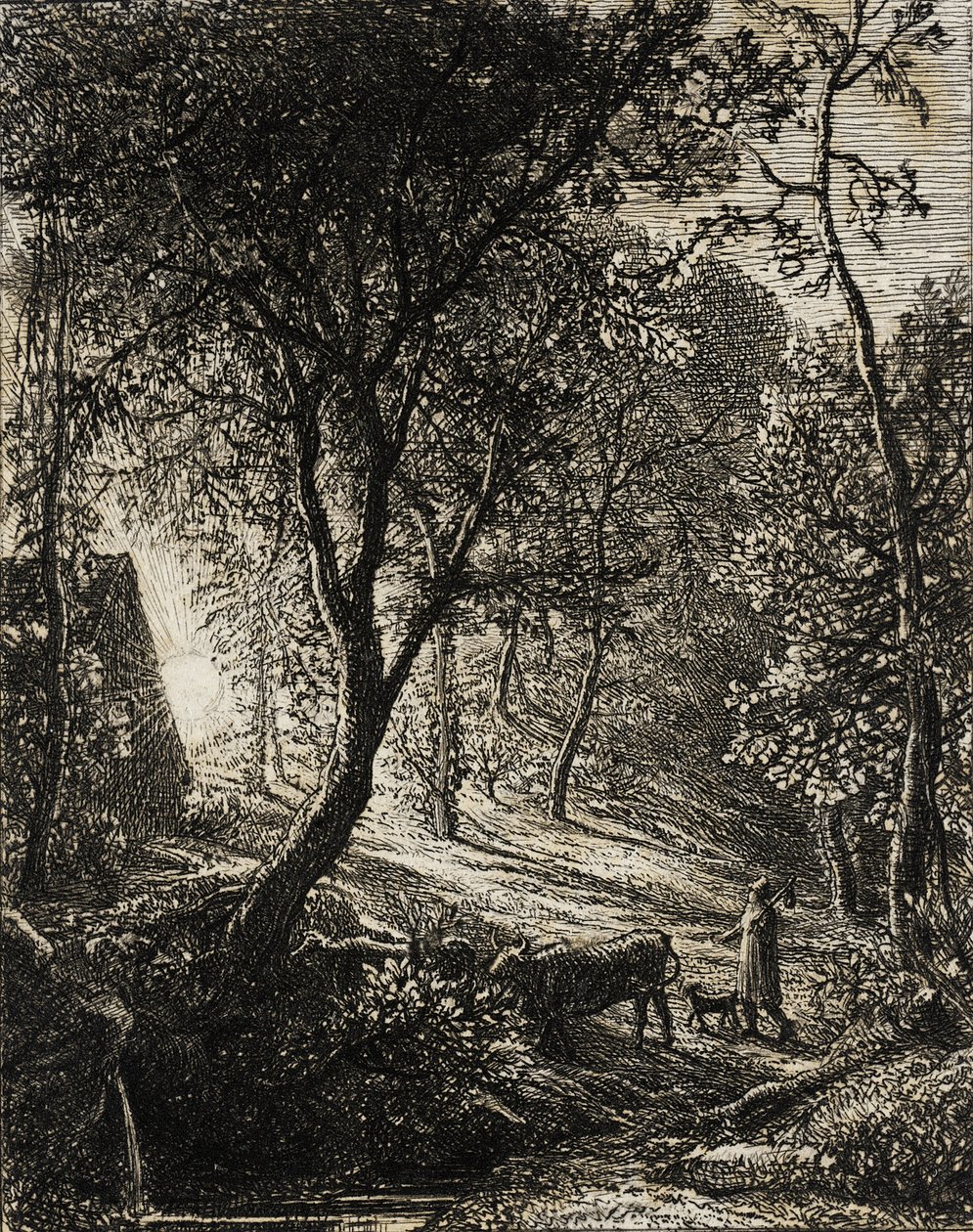 Chalupa pasáka dobytka od Samuel Palmer