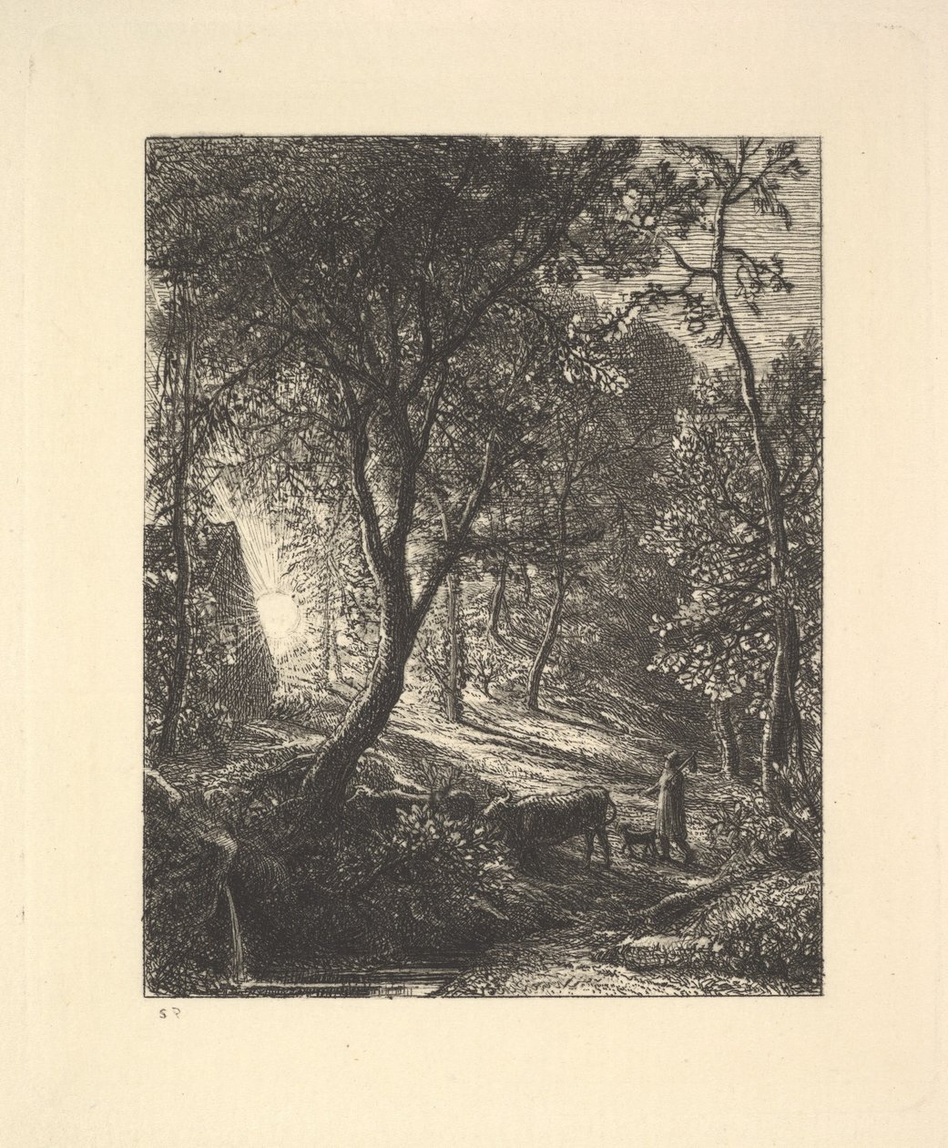 The Herdsmans Cottage, nebo Sunset, 1880. od Samuel Palmer