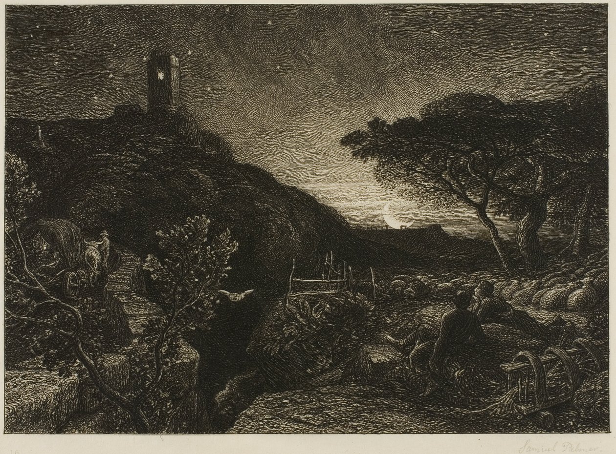 Osamělá věž od Samuel Palmer
