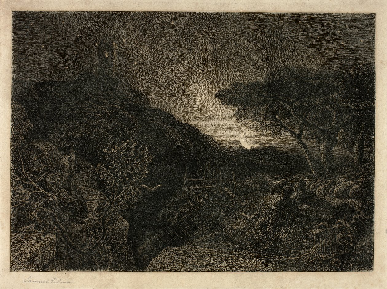 Osamělá věž od Samuel Palmer