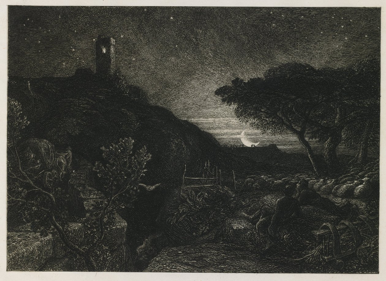 Osamělá věž od Samuel Palmer