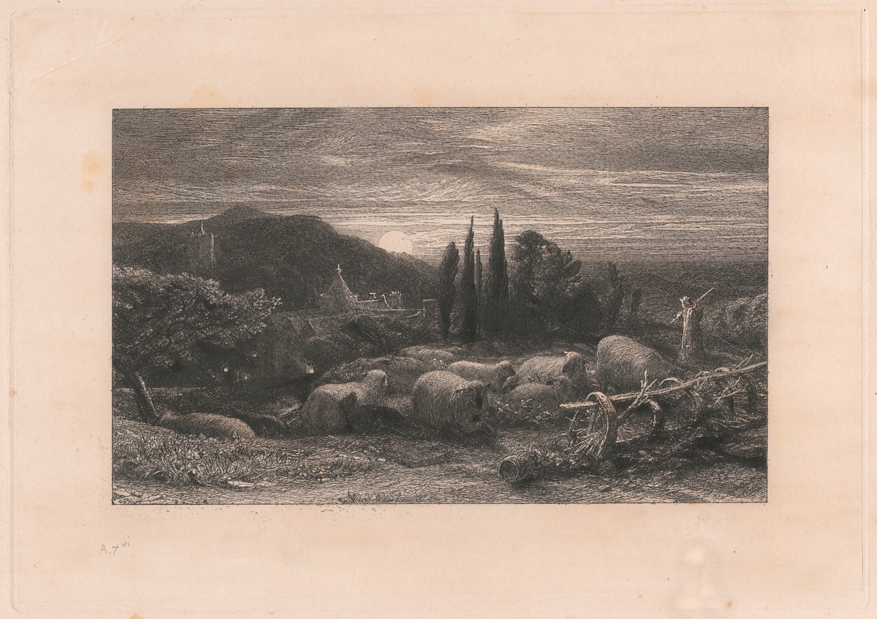 Vycházející měsíc od Samuel Palmer