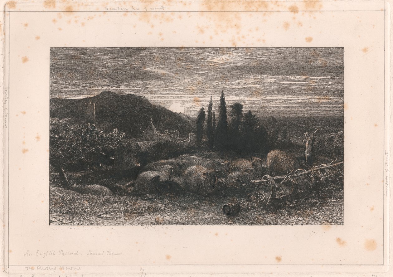 Vycházející měsíc od Samuel Palmer