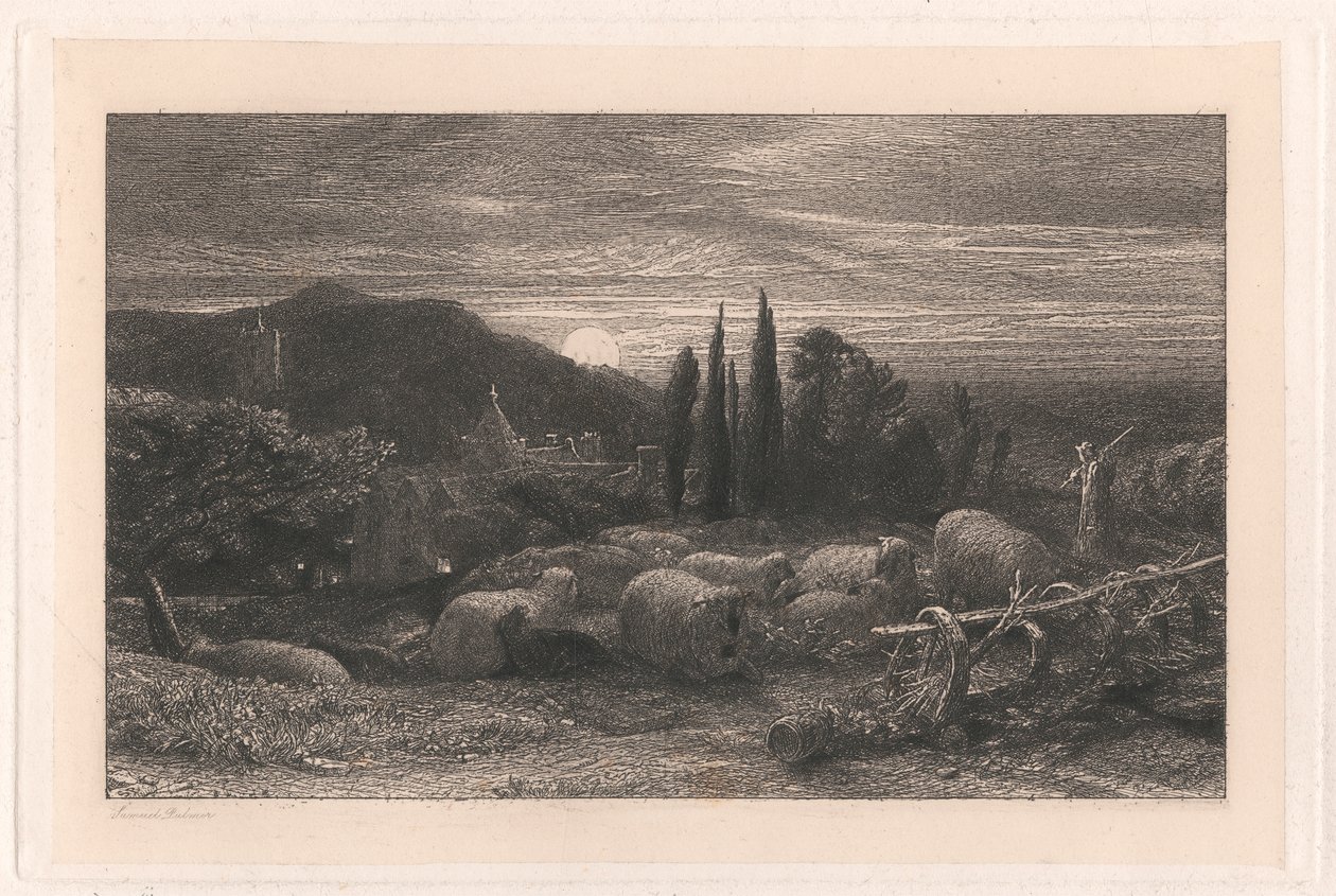 Vycházející měsíc od Samuel Palmer