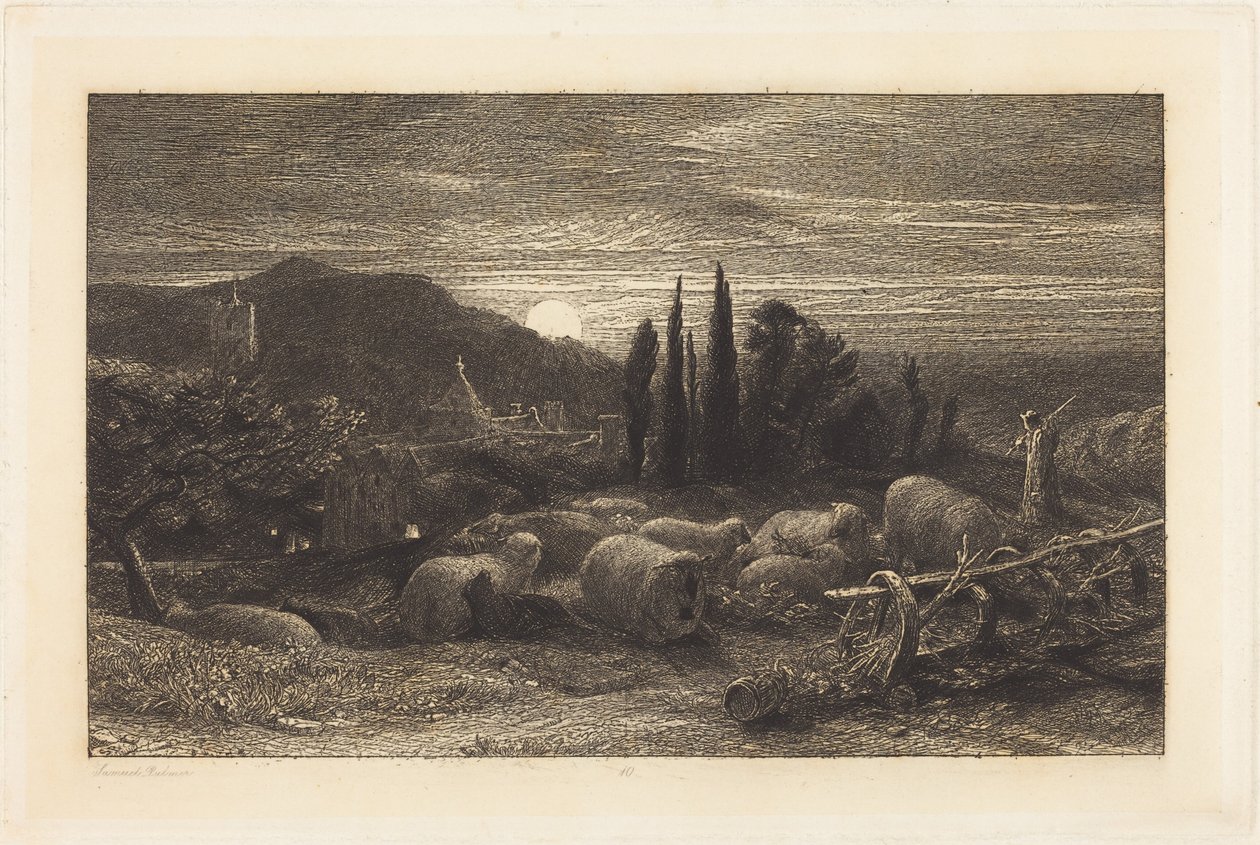 Vycházející měsíc od Samuel Palmer