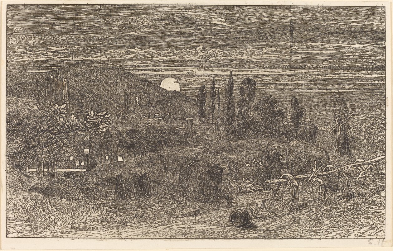 Vycházející měsíc, aneb anglický pastorál od Samuel Palmer