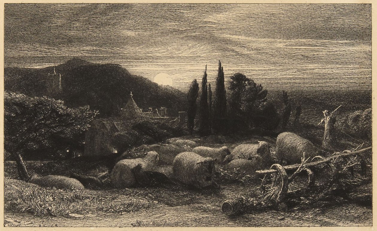 „Vycházející měsíc“ neboli „Anglická pastorála“ od Samuel Palmer