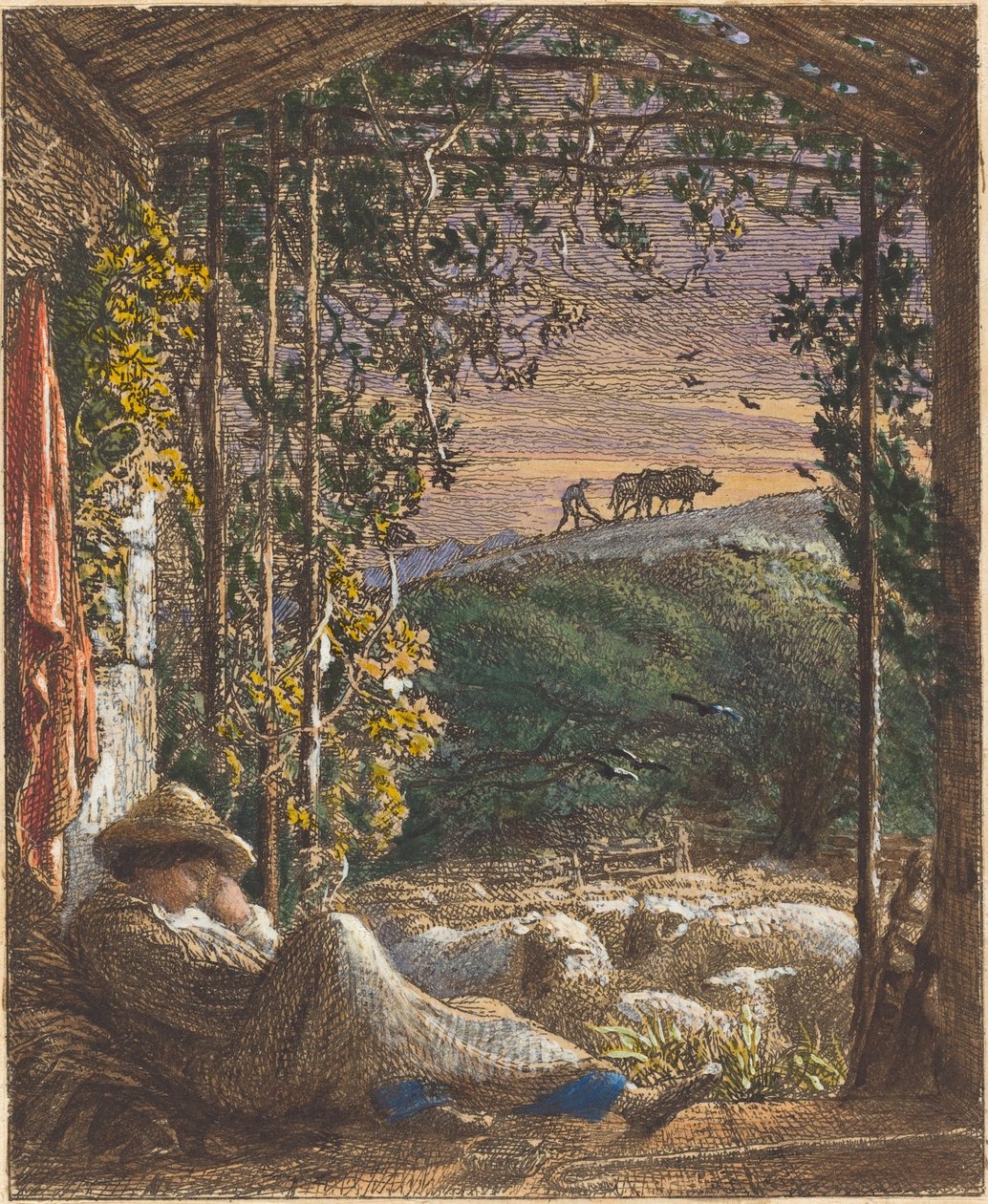 Spící pastýř; Brzy ráno od Samuel Palmer