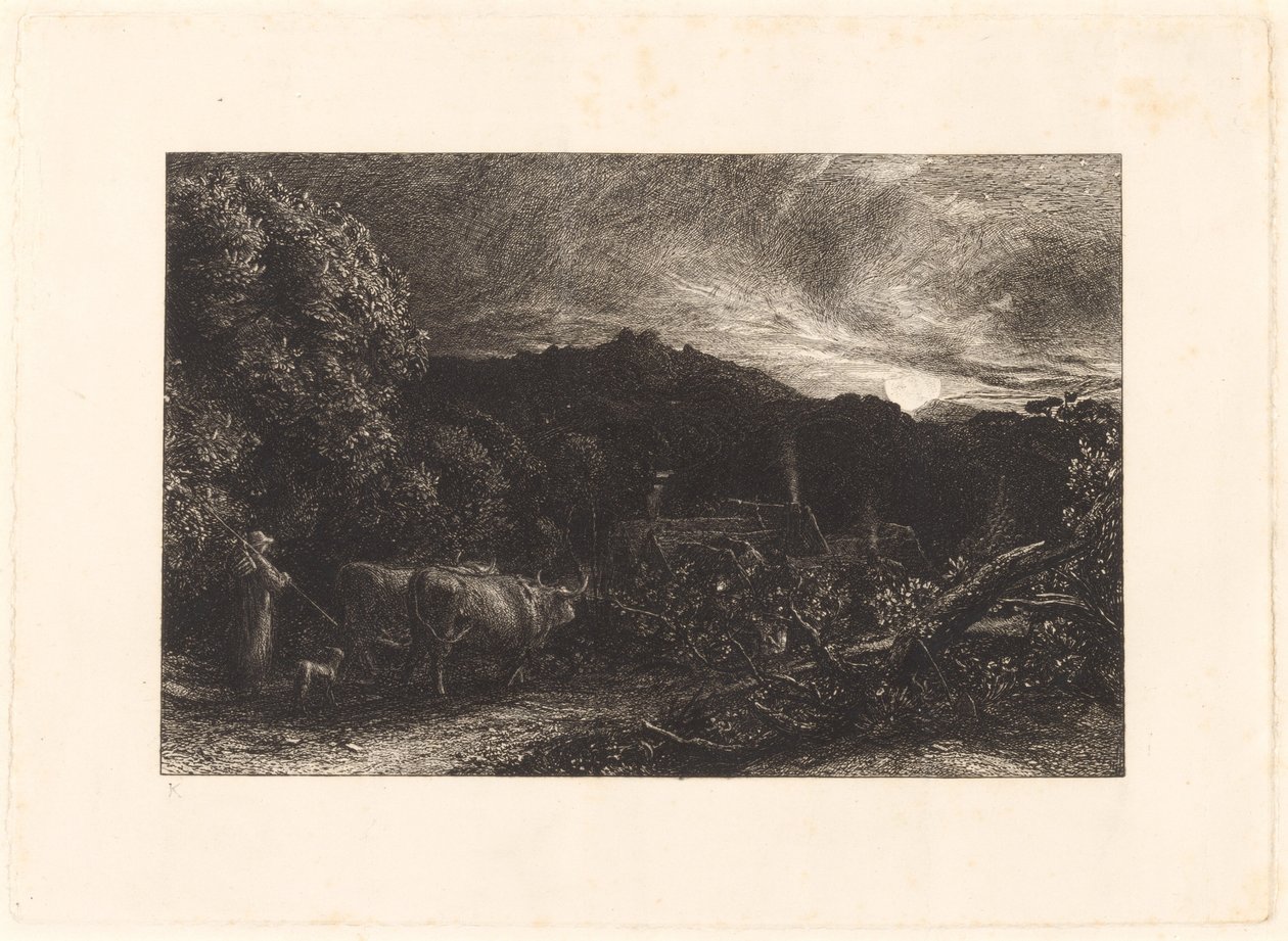 Unavený oráč od Samuel Palmer