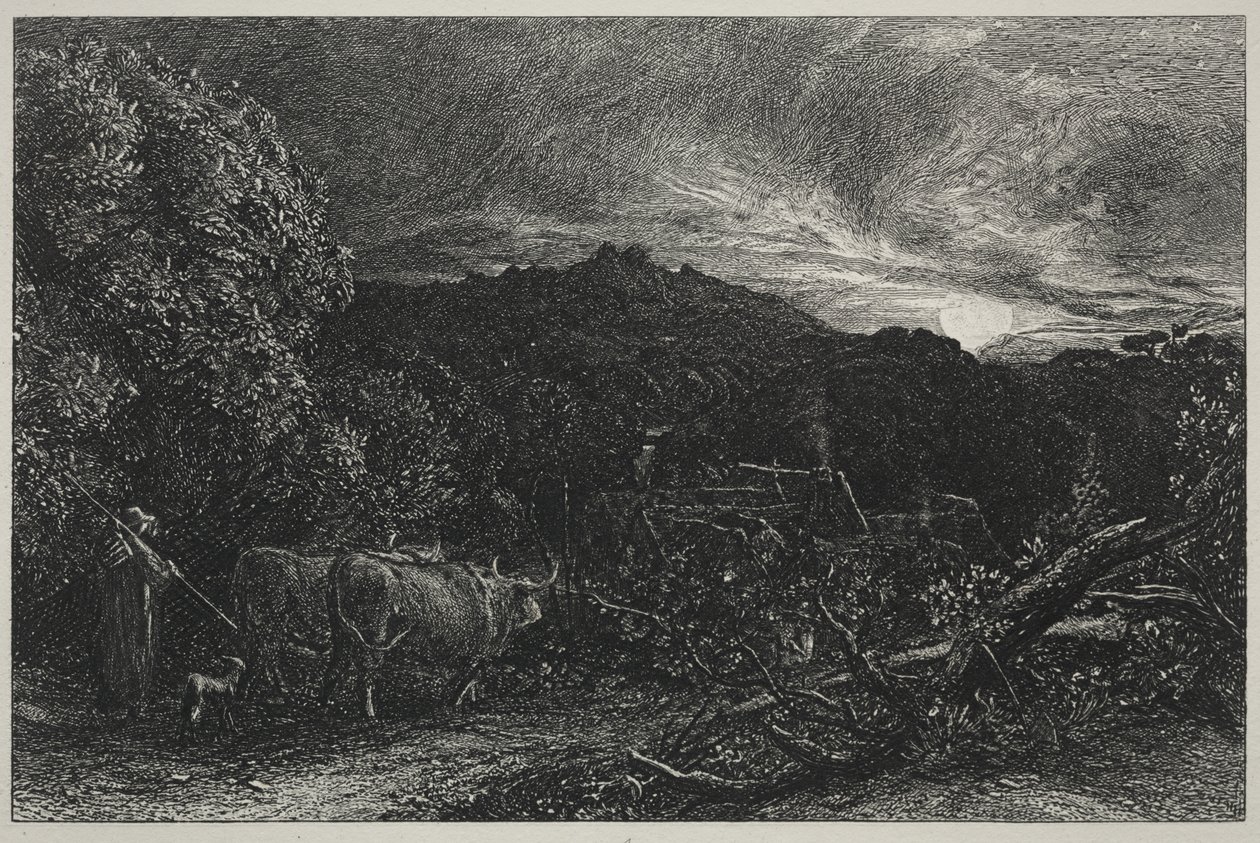 Unavený oráč od Samuel Palmer