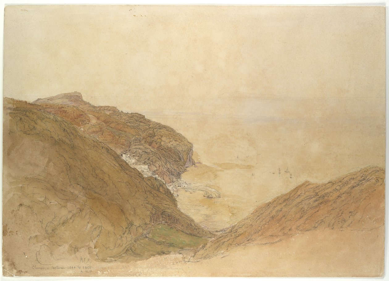 Pohled na Clovelly, Devon od Samuel Palmer