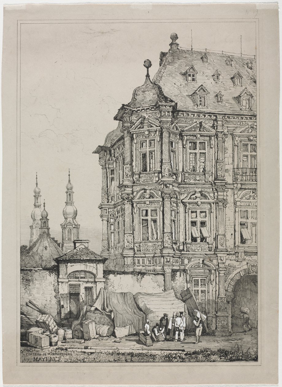 Zámek Martinsburg, Mainz, Německo, 1833. od Samuel Prout