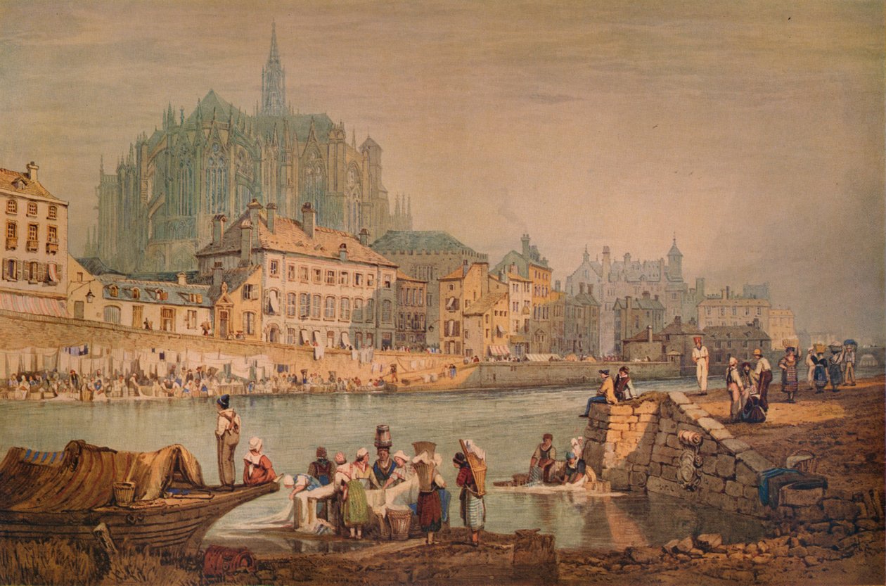 Cathedral Town on a River, c1825 od Samuel Prout
