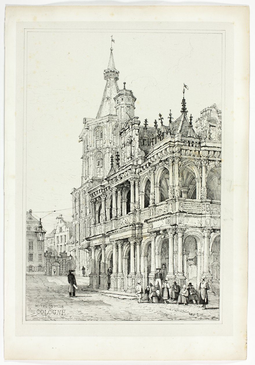 Hotel de Ville, Kolín nad Rýnem od Samuel Prout