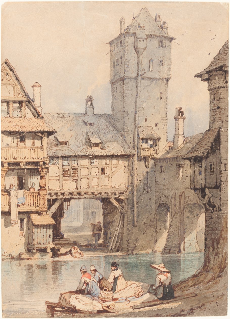 Prádelny před Wasserturm, Norimberk od Samuel Prout