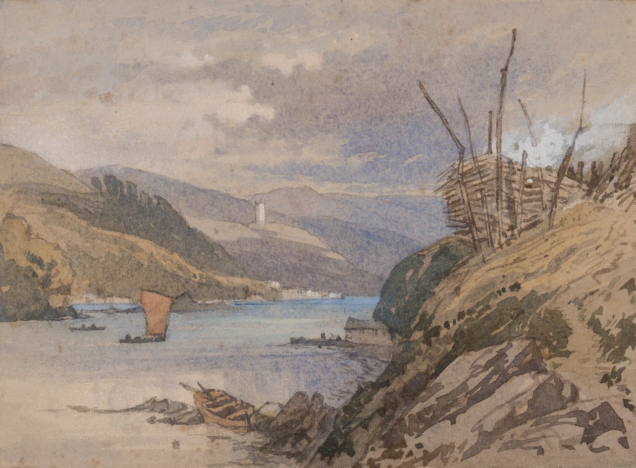 Na Yealm, South Devon (wc na papíře) od Samuel Prout