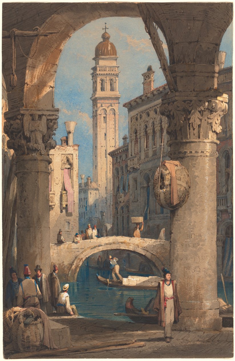 San Giorgio dei Greci, viděno z pasáže od Samuel Prout