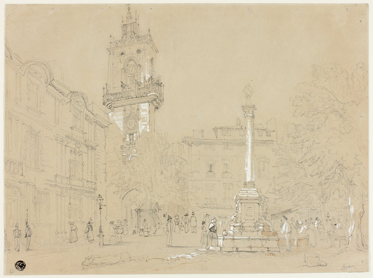 Náměstí v Aix-en-Provence od Samuel Prout