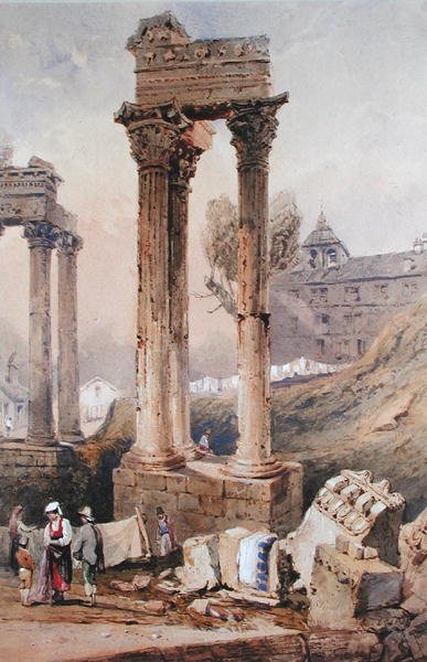 Vespasiánův chrám (akvarel na papíře) od Samuel Prout