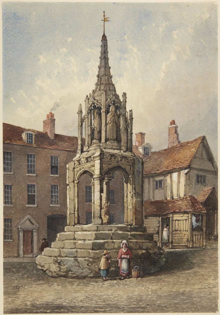 Kříž v Leightonu, Bedfordshire od Samuel Prout