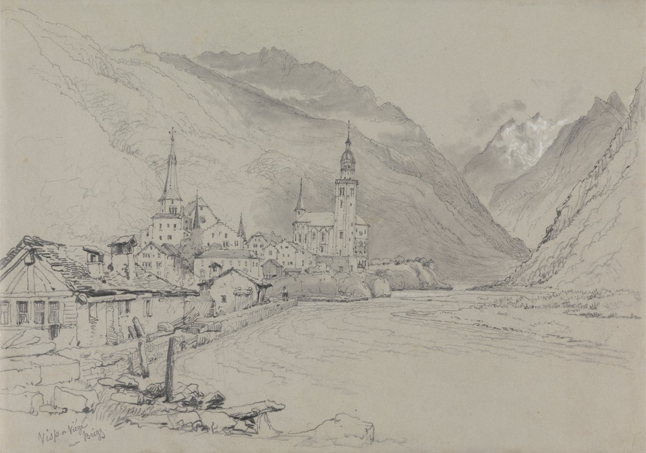 Visp nebo Viege, poblíž Brig od Samuel Prout