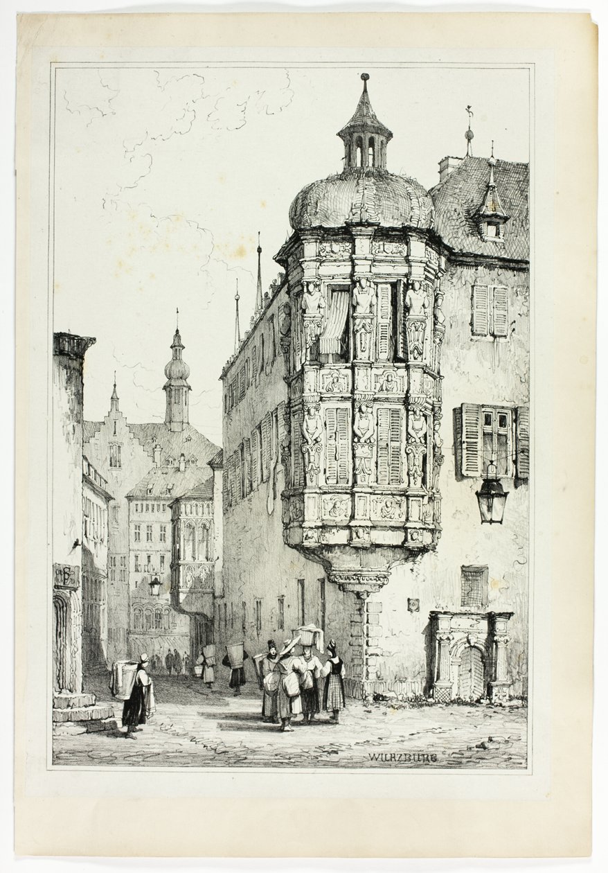 Wurzburg, z faksimile náčrtů pořízených ve Flandrech a Německu od Samuel Prout