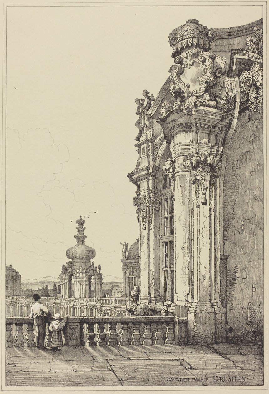 Zwinger, Drážďany od Samuel Prout