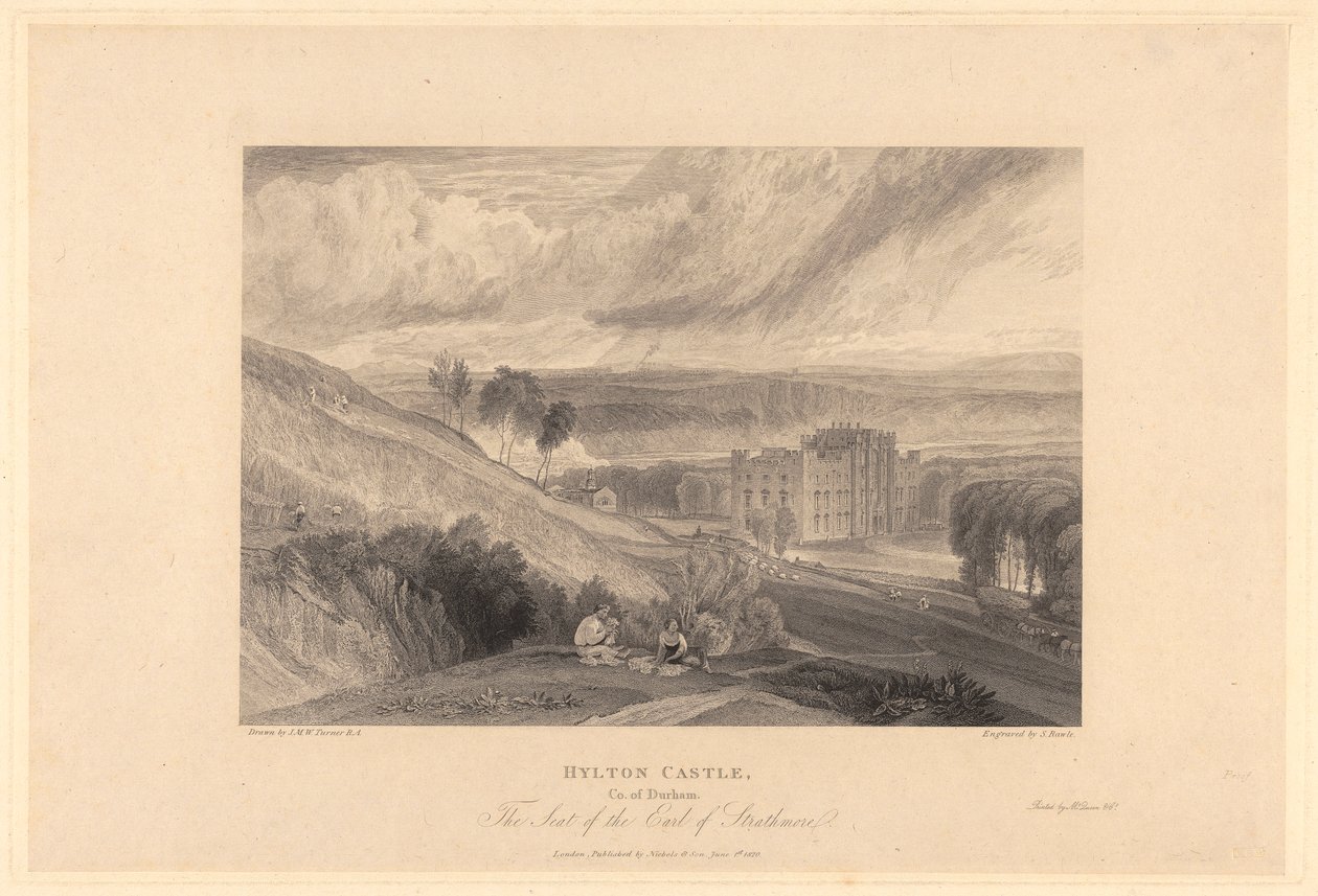 Hrad Hylton, hrabství Durham od Samuel Rawle