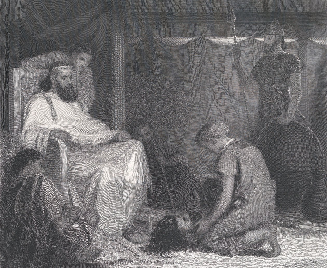 David přinesl před Saulem, z The Art Journal, naproti str. 100, duben 1871. od Samuel S. Smith