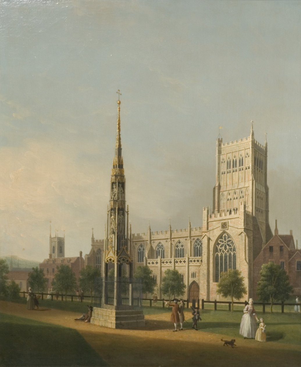 Pohled na Bristol High Cross and Cathedral, c.1750 (olej na plátně) od Samuel Scott