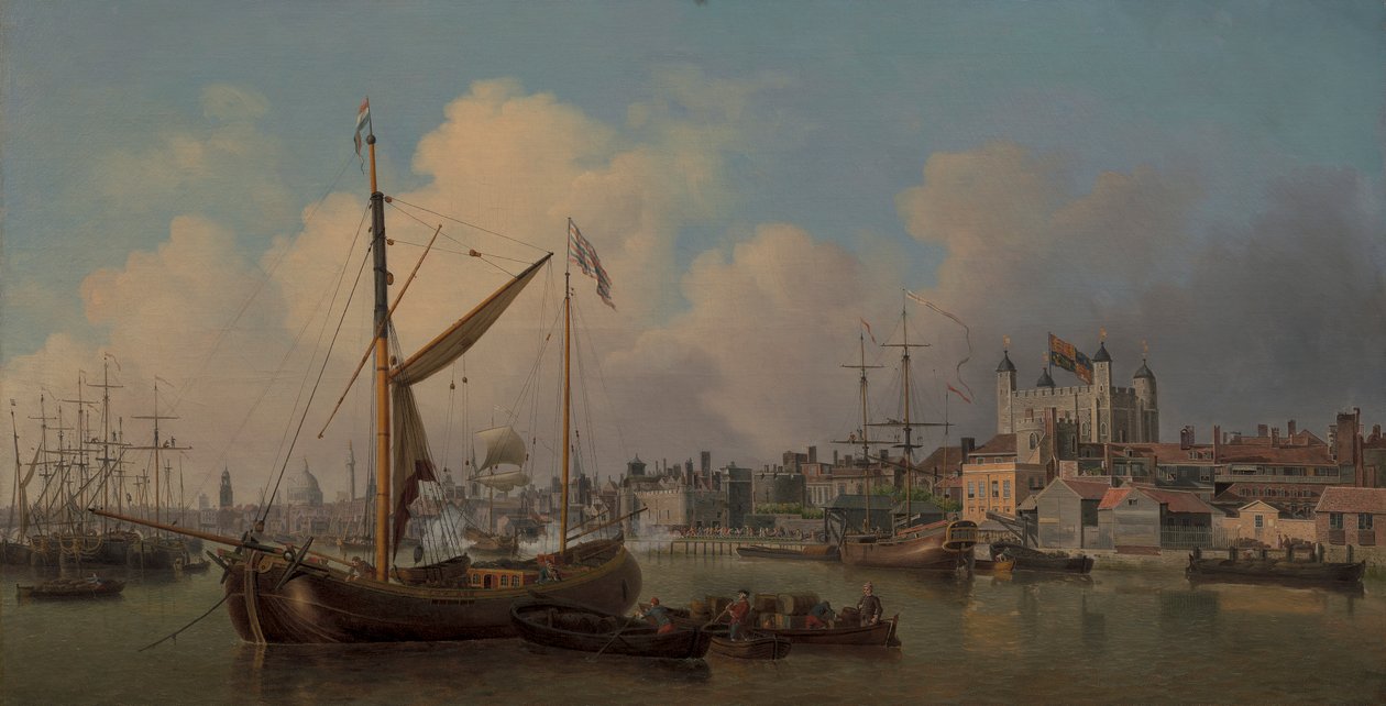 Pohled na Tower of London, předpokládá se k narozeninám Jeho Veličenstva od Samuel Scott