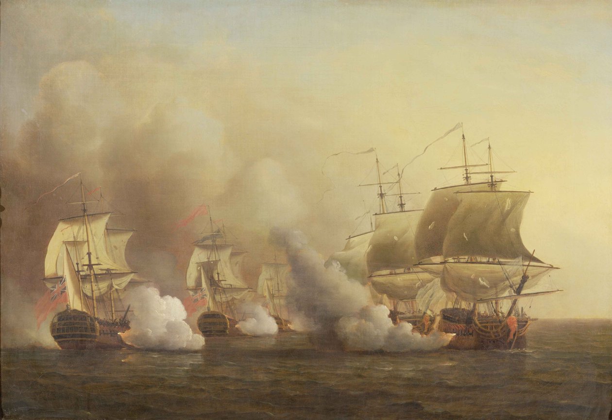 Akce mimo mys Dobré naděje, 9. března 1757 od Samuel Scott