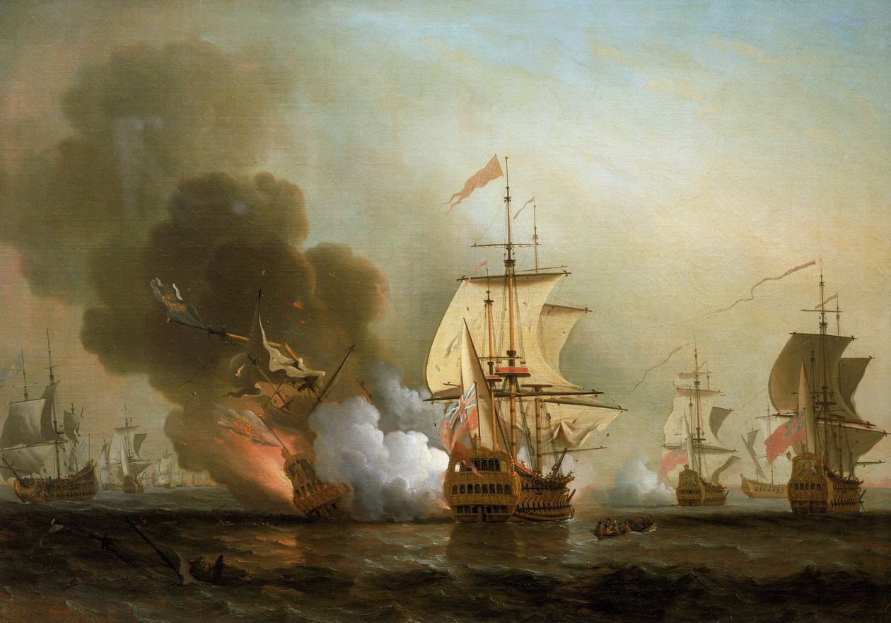 Námořní bitva u pobřeží Cartageny (Španělsko), 28. května 1708 od Samuel Scott