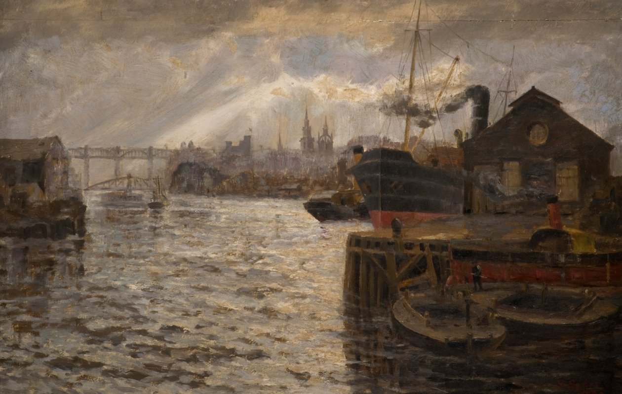 Tyne s mostem High Level Bridge, 1920 od Samuel Sykes