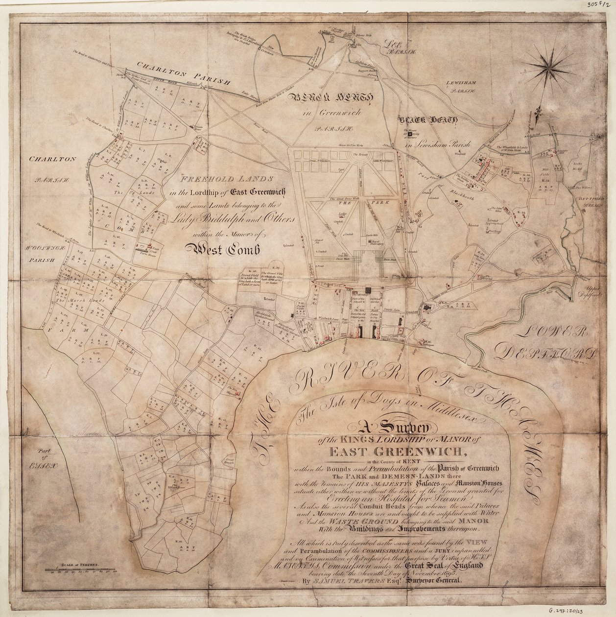 Přehled královského panství East Greenwich od Samuel Travers