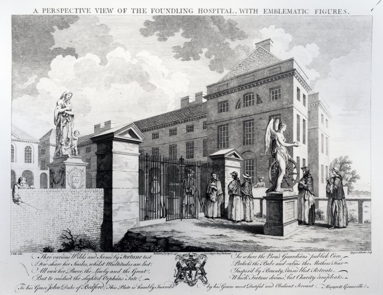 Perspektivní pohled na Foundling Hospital, vyrytý Edward Rooker, 1749 od Samuel Wale